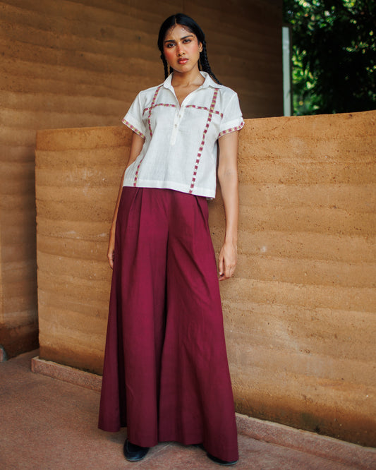Maria | Flared Cotton Trousers