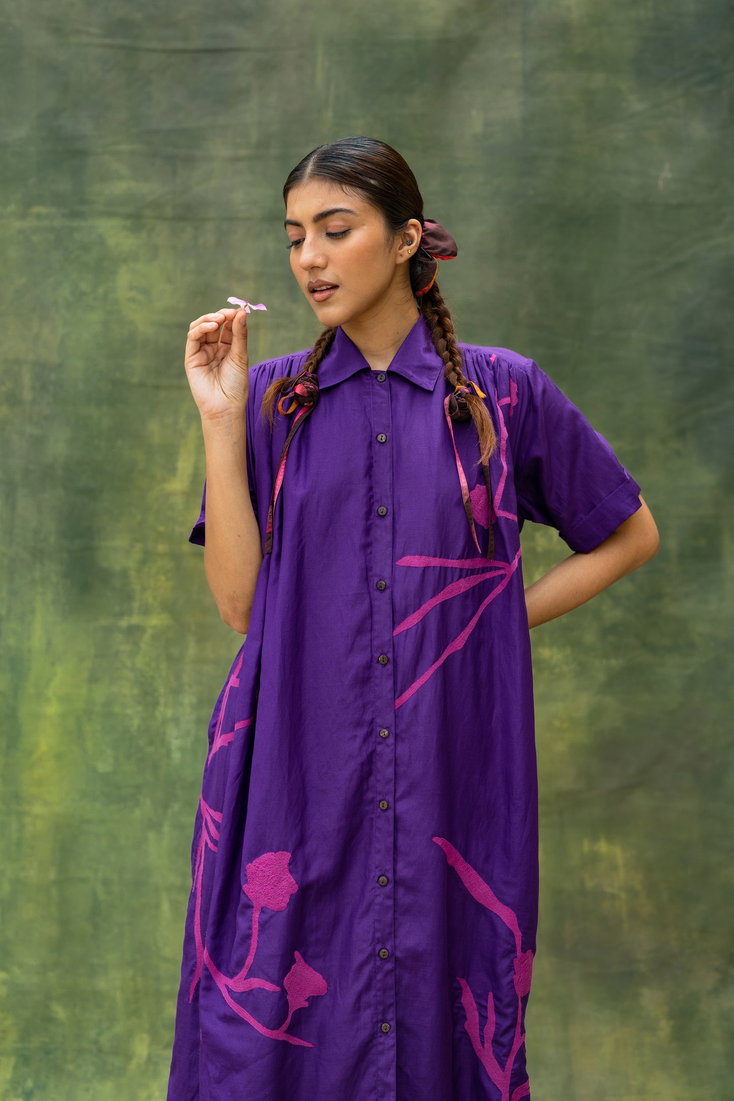 Zora | Embroidered Button-down Dress