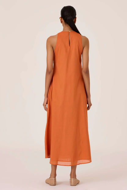 Amani | Apricot Embroidered Dress