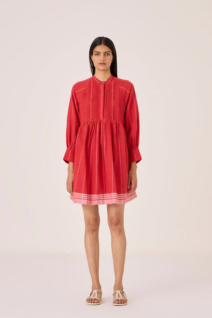 Amila | Red Stripe Shirt Dress