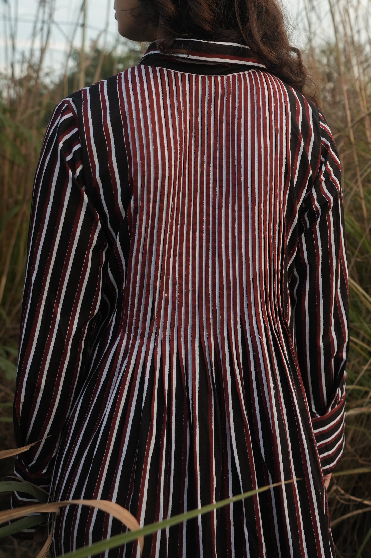 Akari | Striped Dress - Black