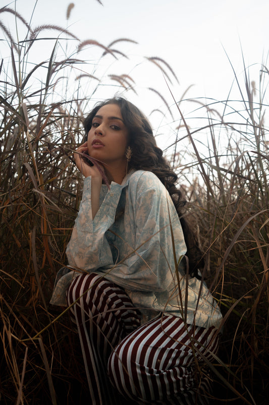 Kiro | Cuban Collar Shirt - Sky