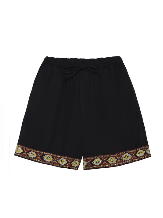 Paako | Hand Embroidered Linen Shorts