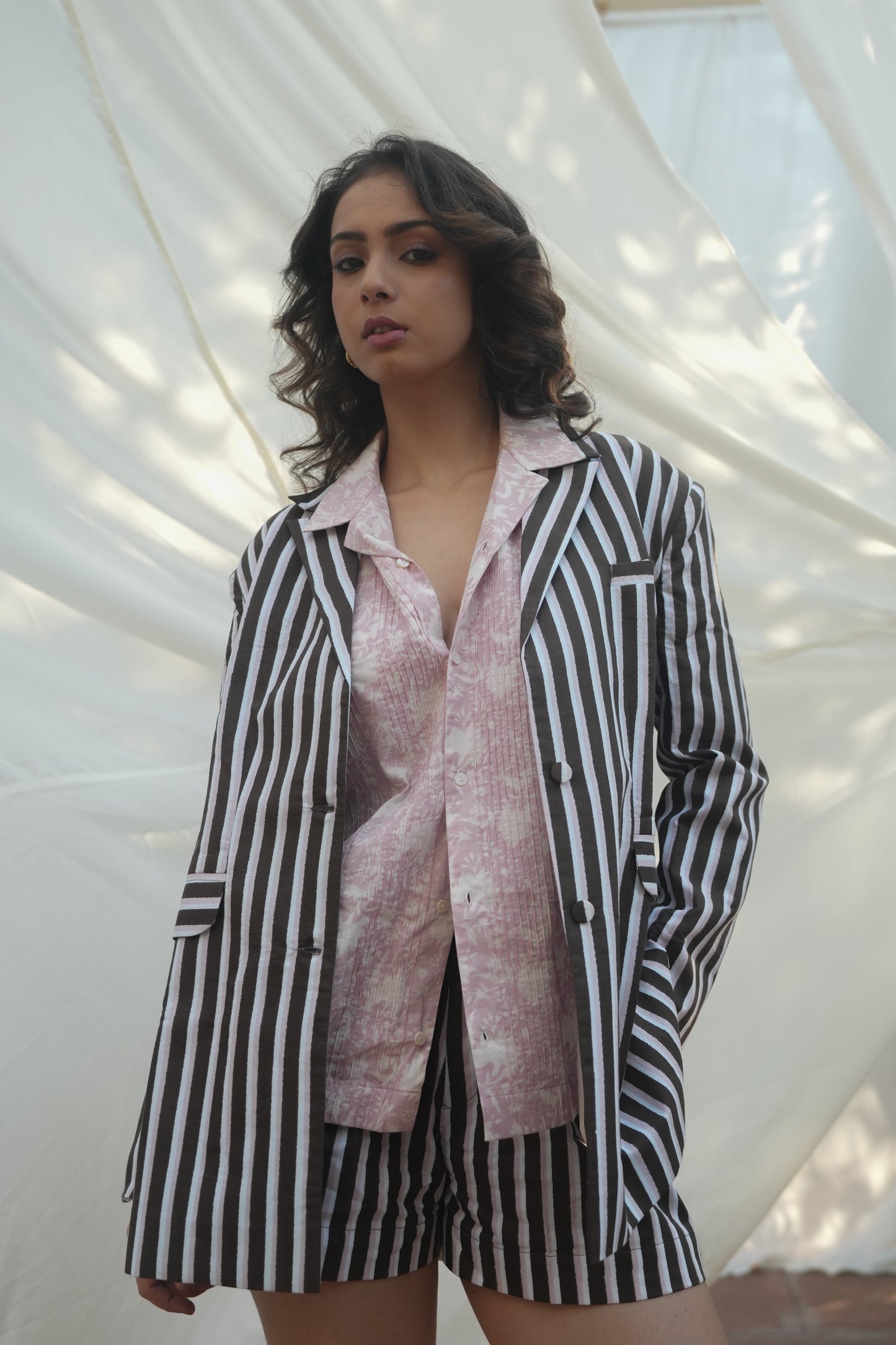 Kiro | Cuban Collar Shirt - Blush Pink