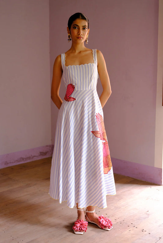 Rosella | Appliqué Handwoven Dress