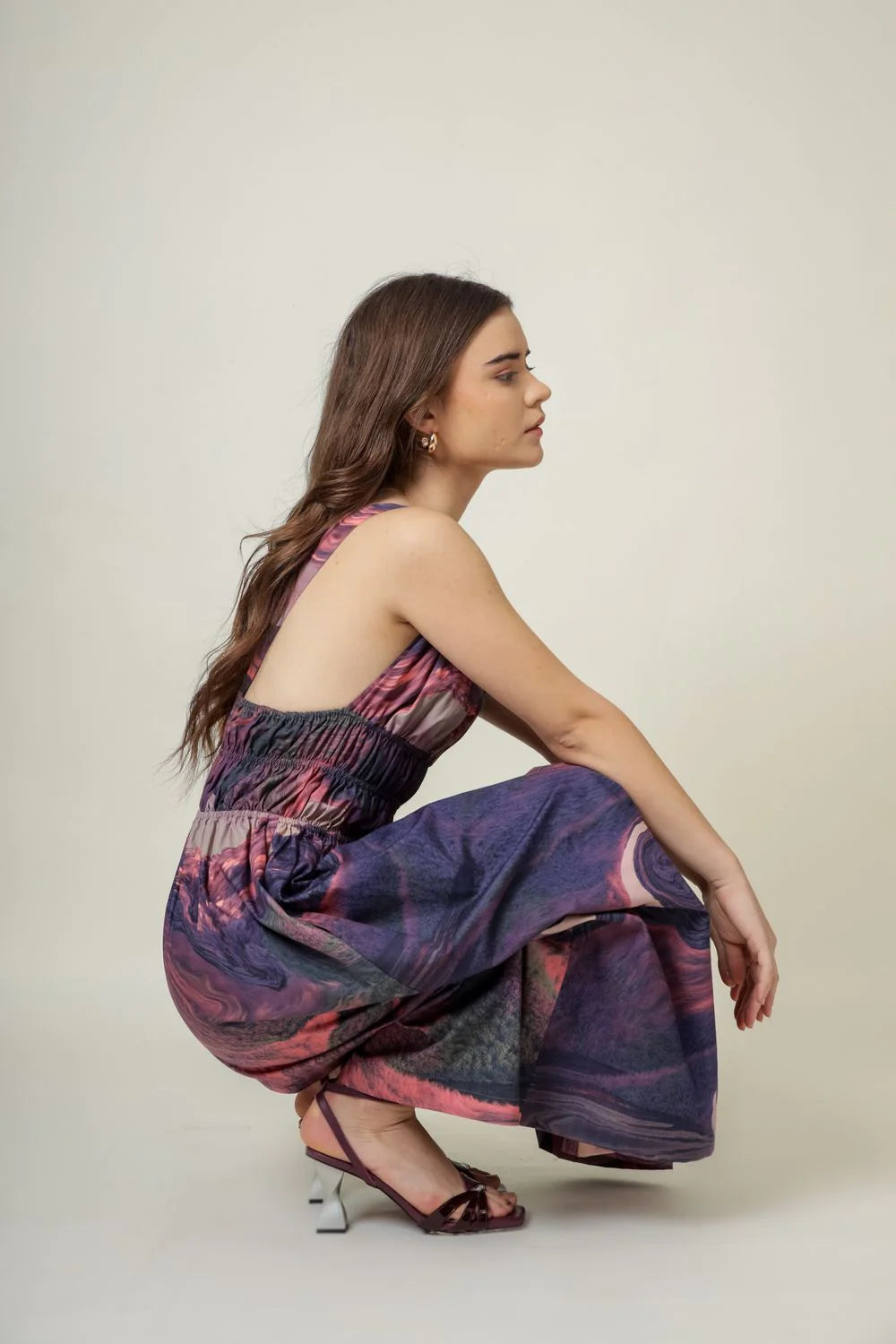 August | Purple Printed Dress