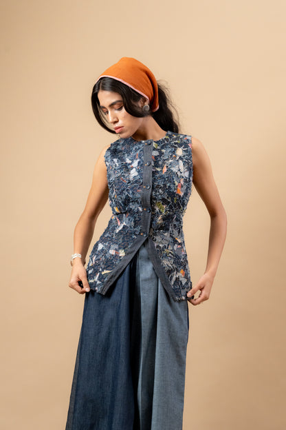 Ida | Upcycled Denim Waistcoat