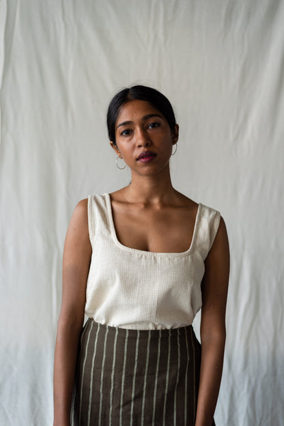 Cord | U-neck Sleeveless Top