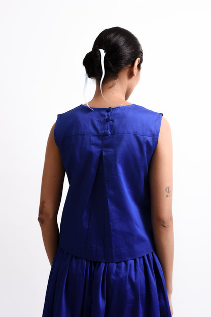 Nancy | Deep Blue Top