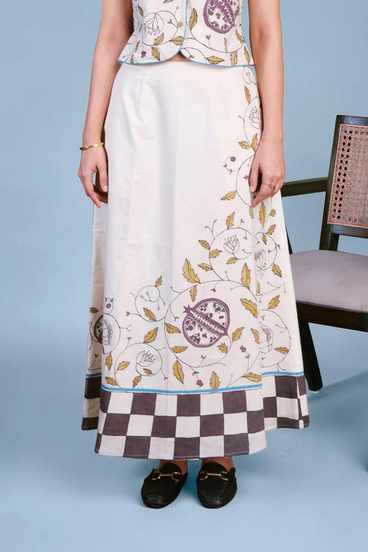 Petal Print | Midi Skirt