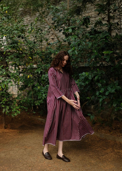 Nori | Wine Striped Dress