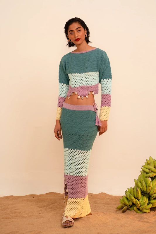 Samudram | Colorblock Crochet Top