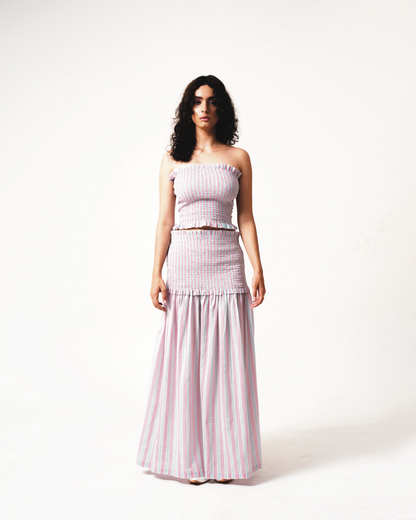 Leia | Pink Striped Skirt