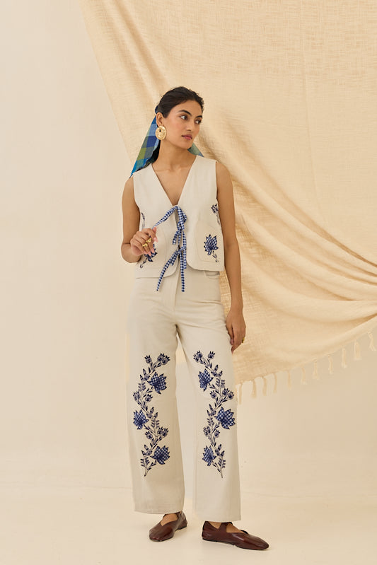 Saras Handloom Denim Waistcoat