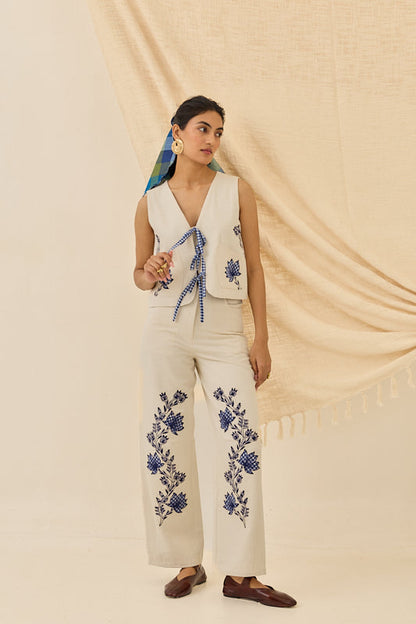 Saras Handloom Denim Waistcoat