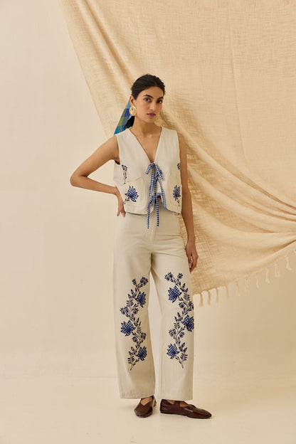 Saras Handloom Denim Waistcoat