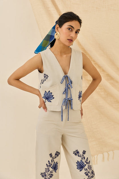 Saras Handloom Denim Waistcoat