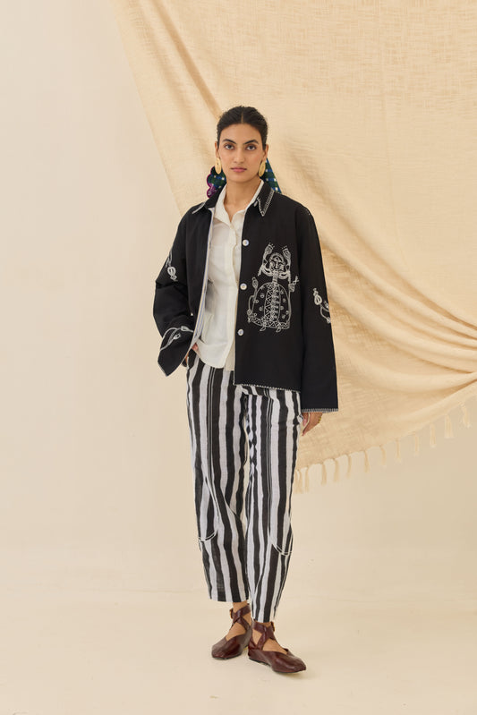 Jugnu | Black Handloom Jacket