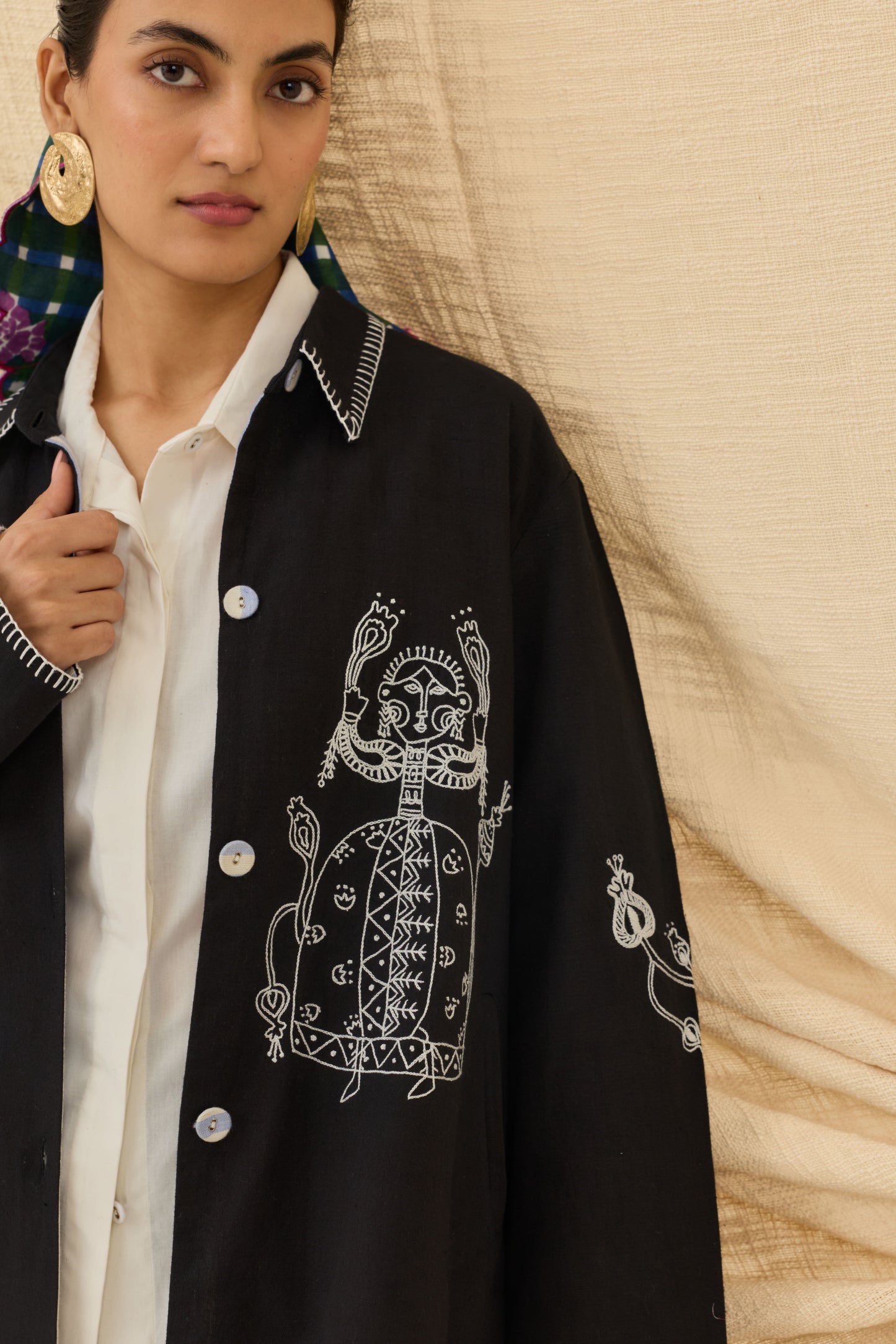 Jugnu | Black Handloom Jacket