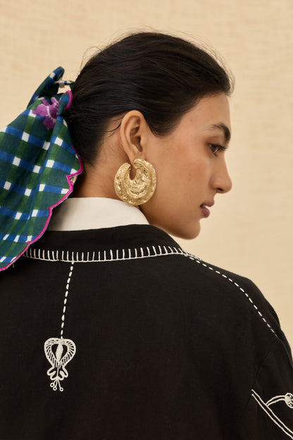 Jugnu | Black Handloom Jacket