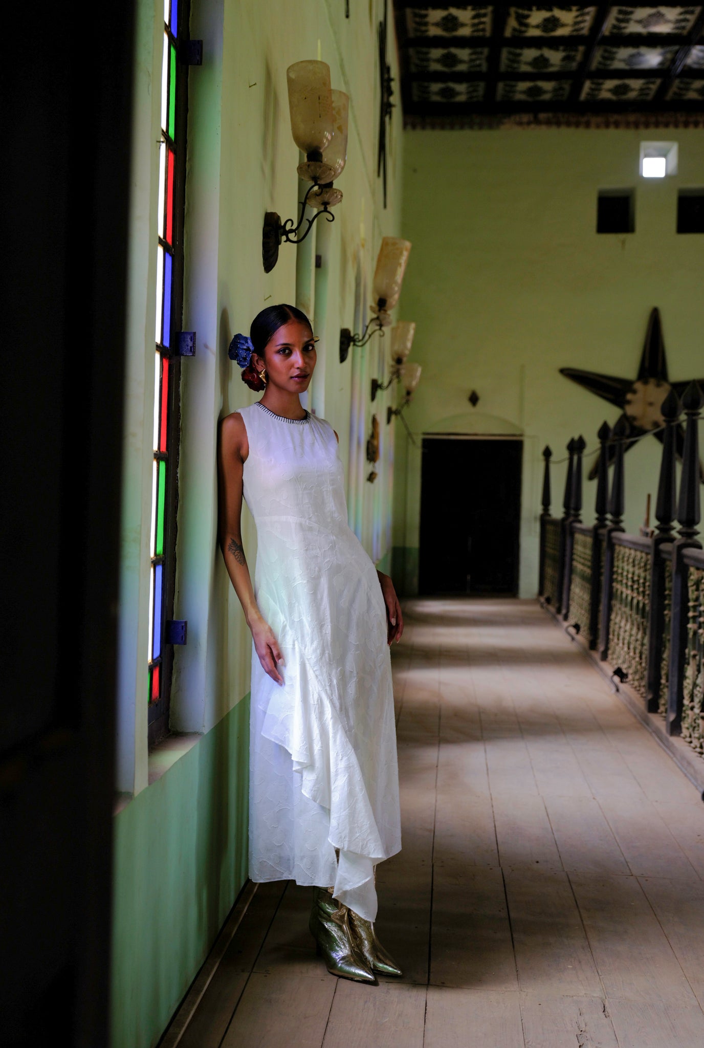 Triphal | White Ruffle Dress