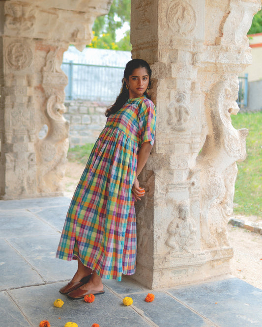 Madras | Long Checkered Dress