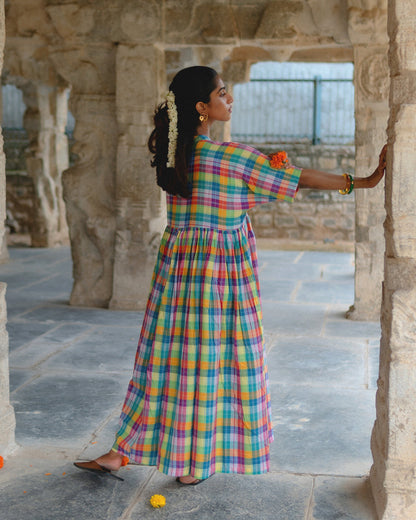 Madras | Long Checkered Dress