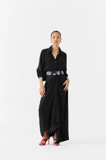 Black Tulip | Batwing Shirt and Skirt Co-ord Set