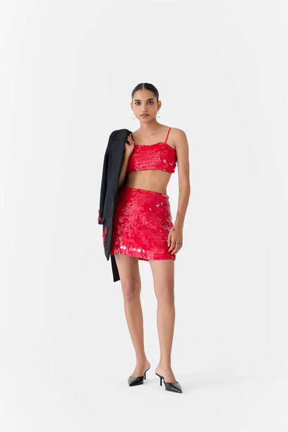 Ruby | Sequin Bustier and Skirt Co-ord Set