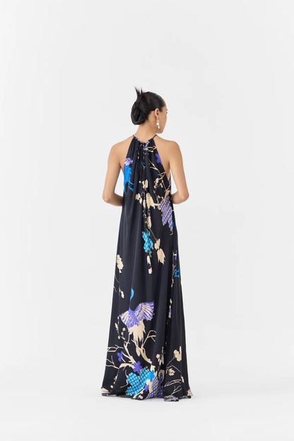 Black Crane | Halter Dress