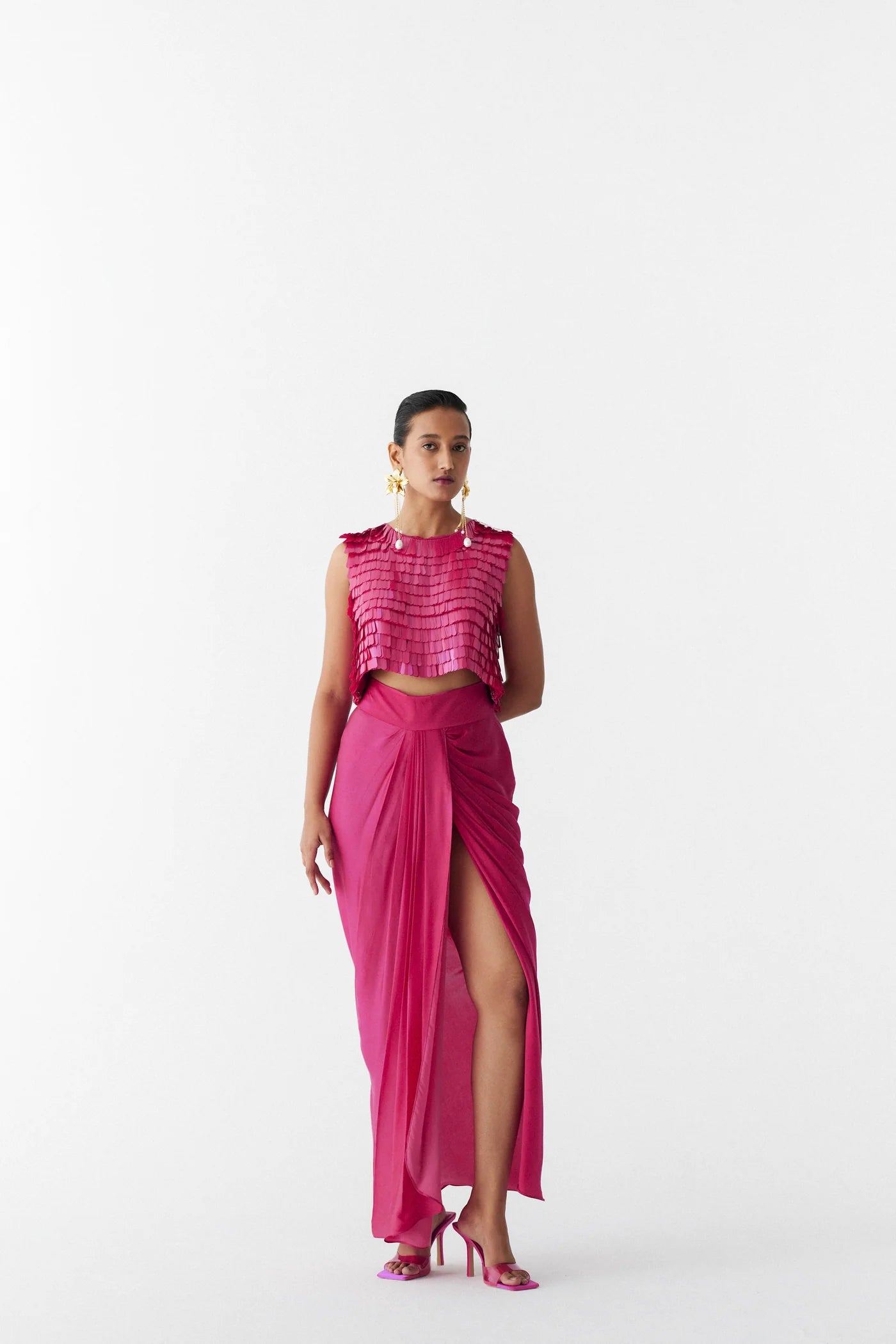 Scarlet | Sequin Blouse & Skirt Set