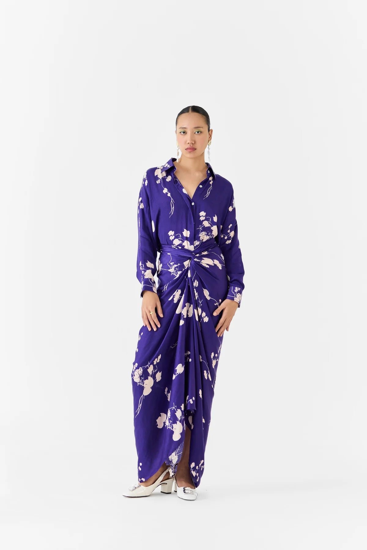 Sakura | Shirt Draped Dress