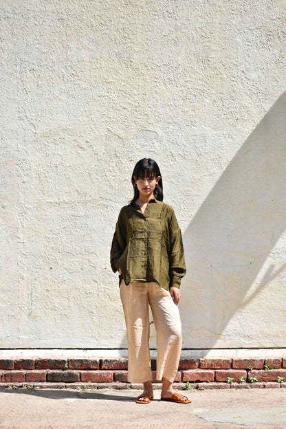 Olive | Silk Oversized Shirt