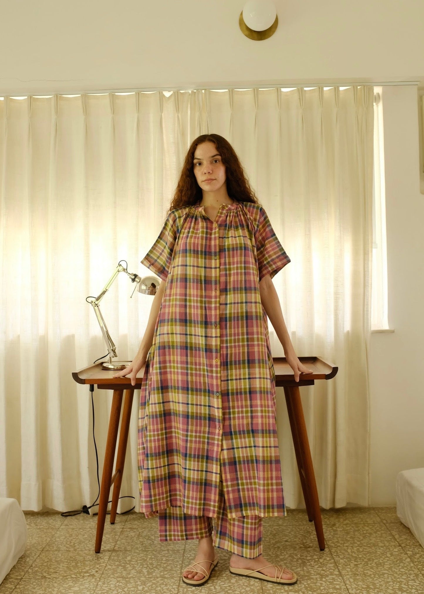 Anaya Set | Red Checks Cotton Kurta