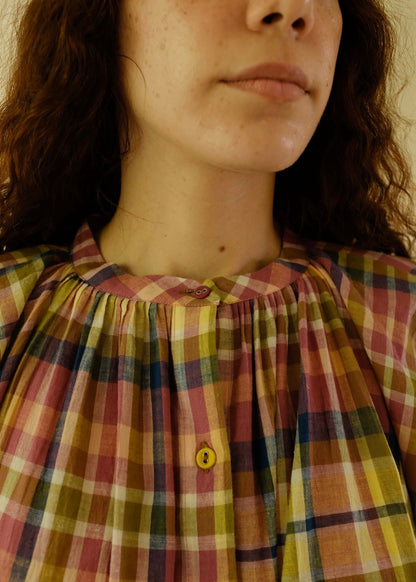 Anaya Set | Red Checks Cotton Kurta