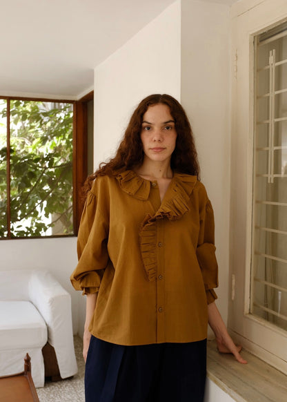 Charlotte | Gold Cotton Top