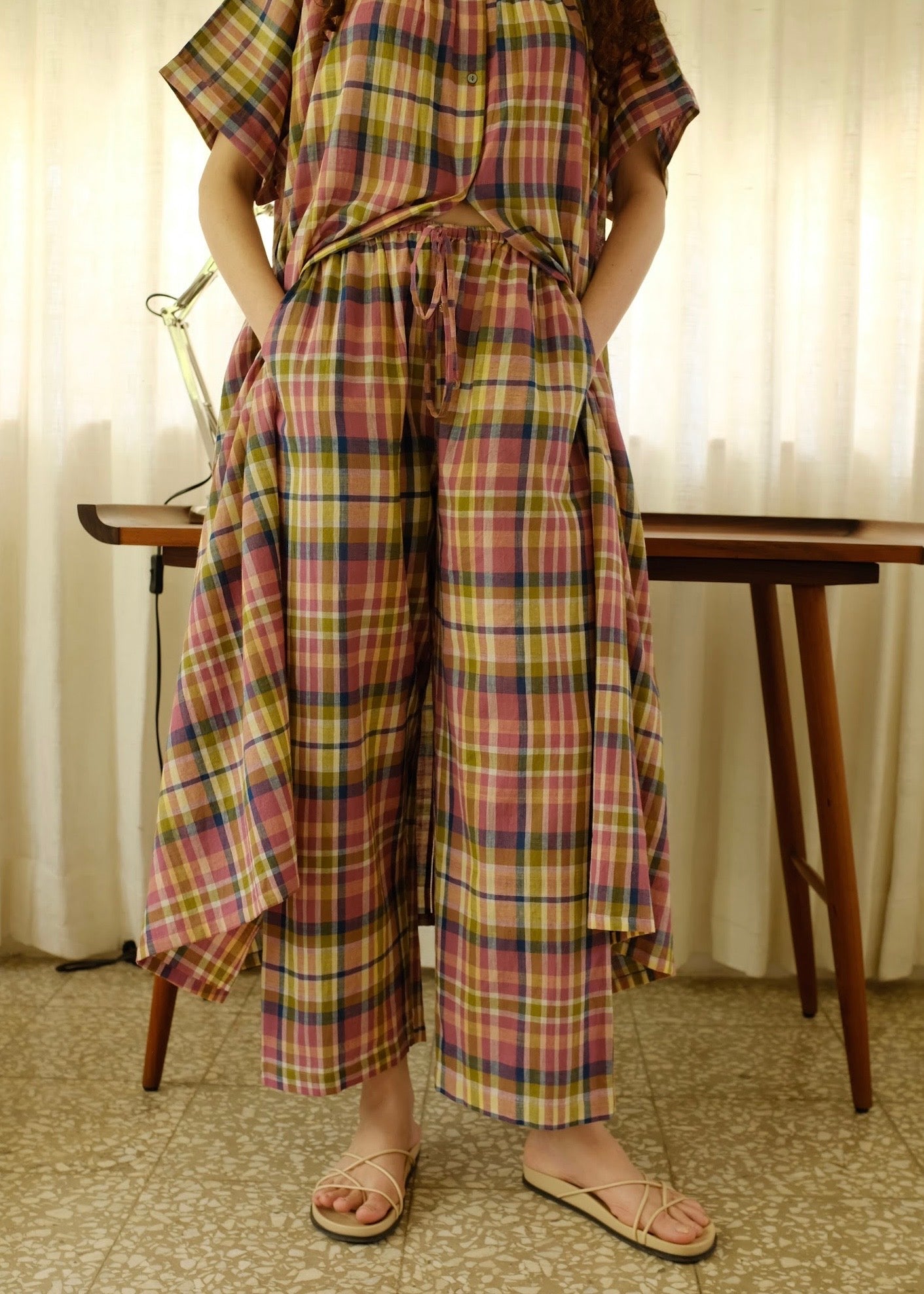 Anaya Set | Red Checks Cotton Kurta