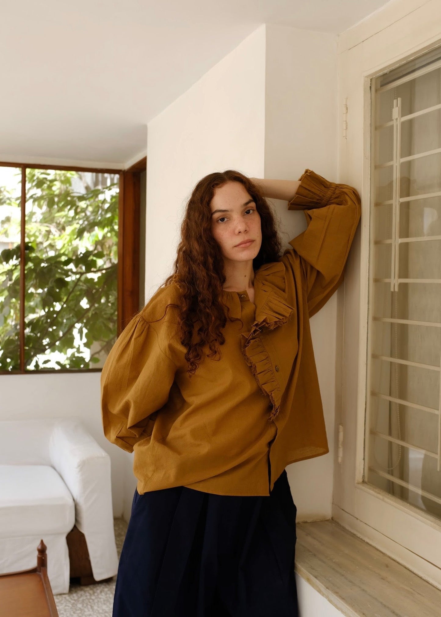 Charlotte | Gold Cotton Top