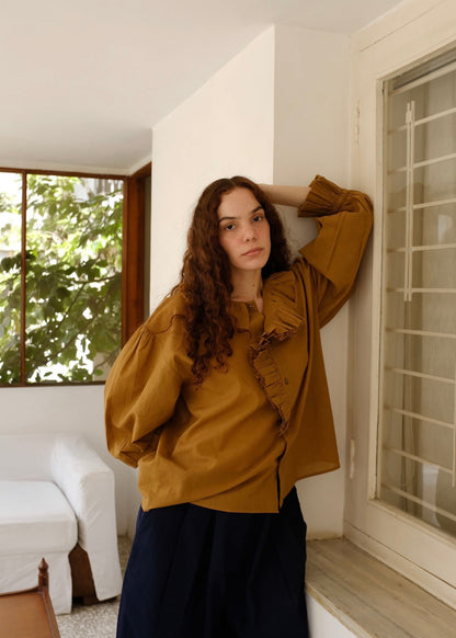 Charlotte | Gold Cotton Top