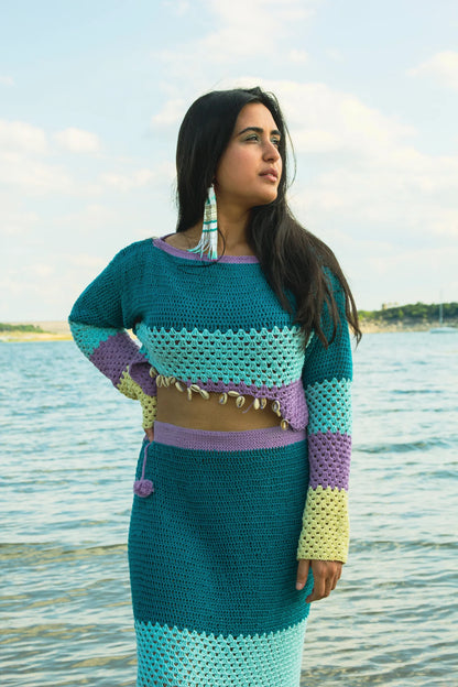 Samudram | Colorblock Crochet Top