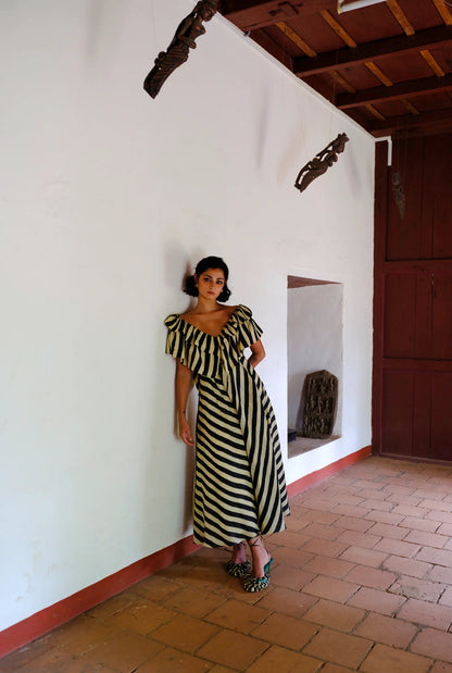 Bibi | Stripe Dress with Ruffles
