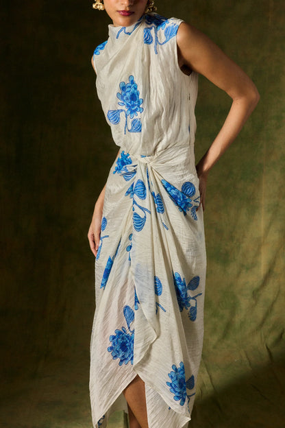 Fizah | Silk Draped Dress