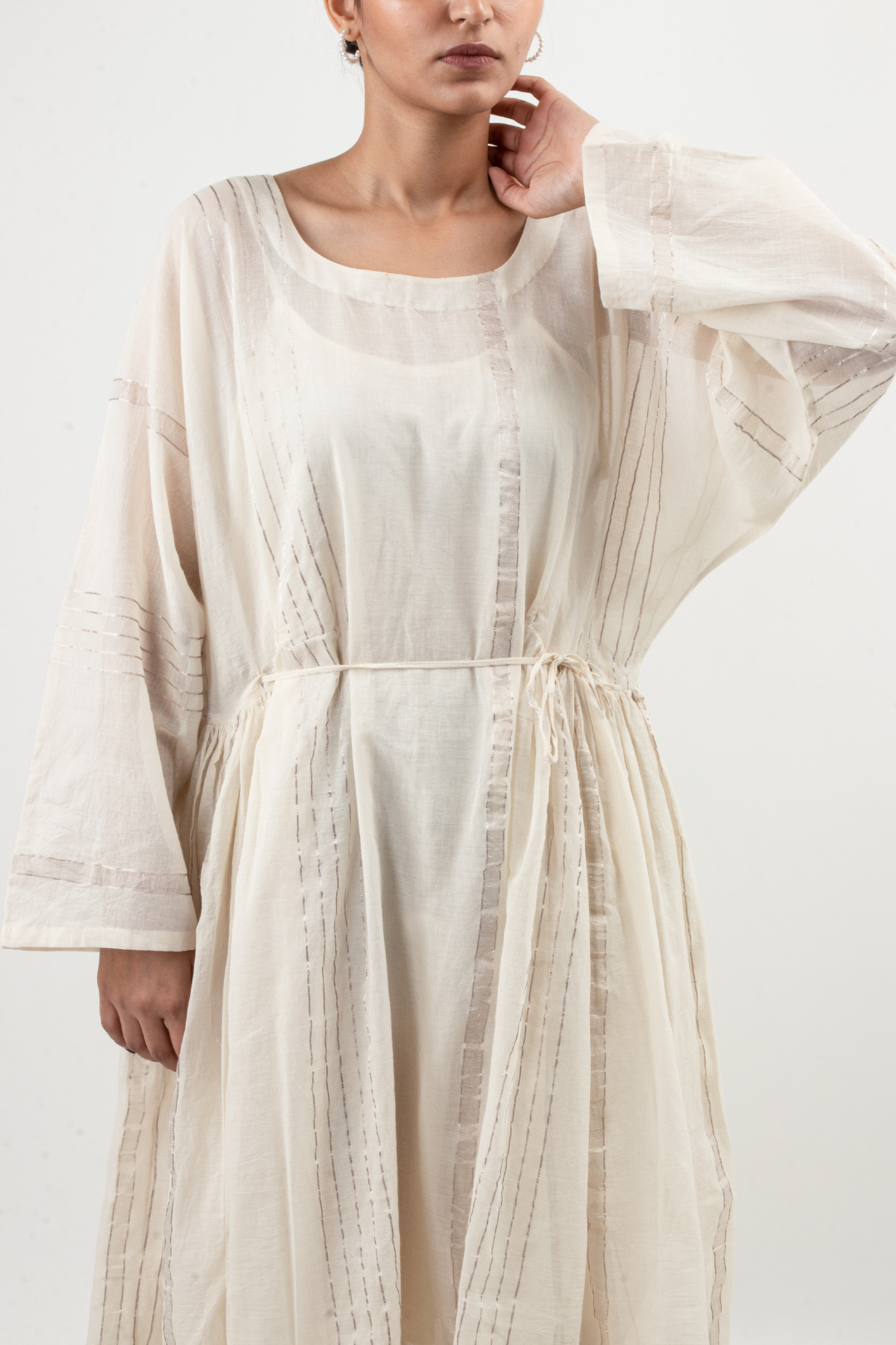 YUGA | OffWhite Dress with Silver detail | Paliam