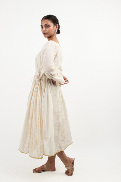 YUGA | OffWhite Dress with Gold detail | Paliam