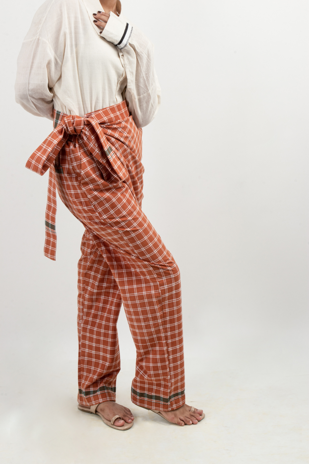 Madras Plaid SLim Fit Ankel Trousers