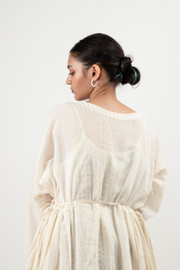 YUGA | OffWhite Dress with Silver detail | Paliam